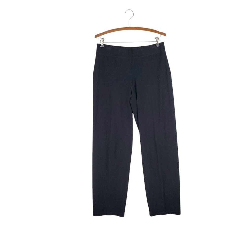 Eileen Fisher Black Washable Stretch Crepe Pants Pull On Minimalist Size Medium